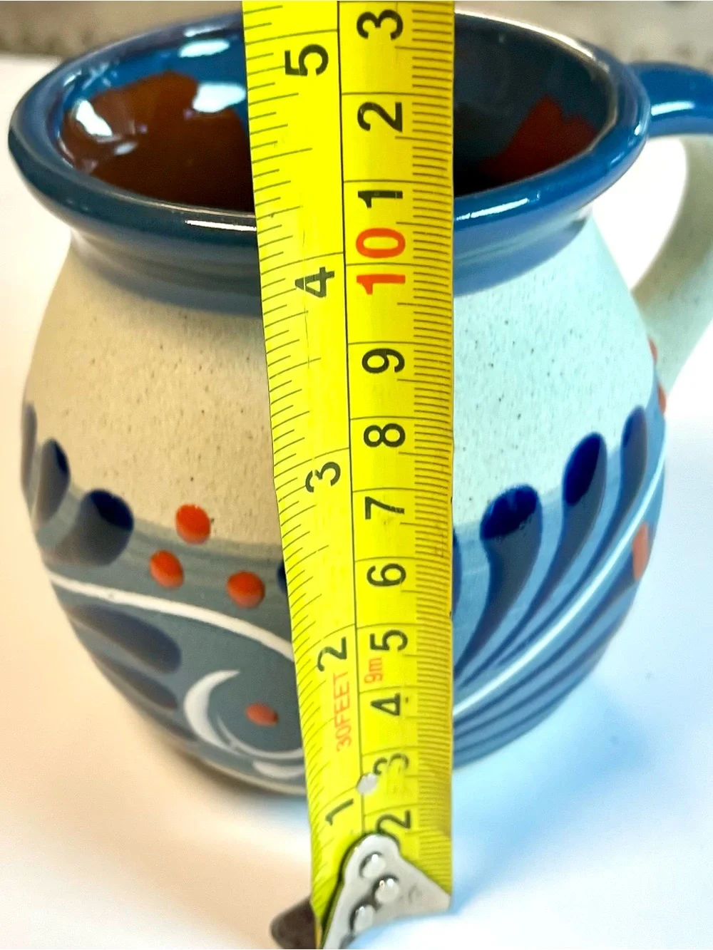 Jarrito Coffee Mug Mexican terracotta pottery art clay - Picture 5 of 9